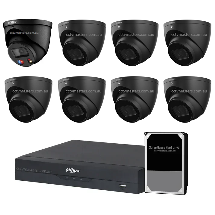 Dahua AI Active Deterrence Camera Kit, 1 x 6MP Full-colour, 7 x 6MP, 8CH AI Smart NVR Ultra 4K