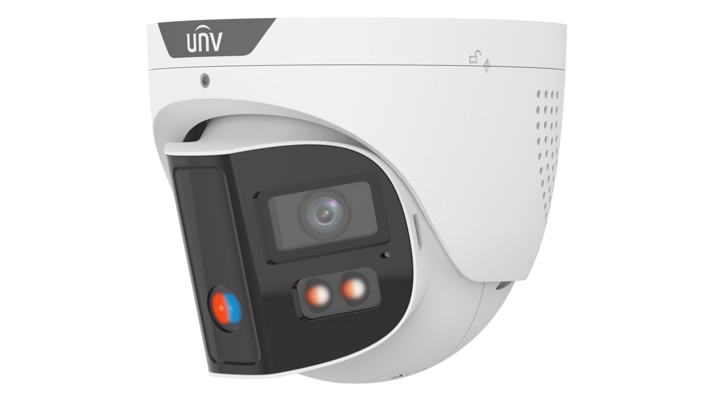 UNV Prime-III Series IP Camera 8MP Dual Lens 180 Degree with AI People Counting, ColorHunter, Wise-ISP IR+Warm LED