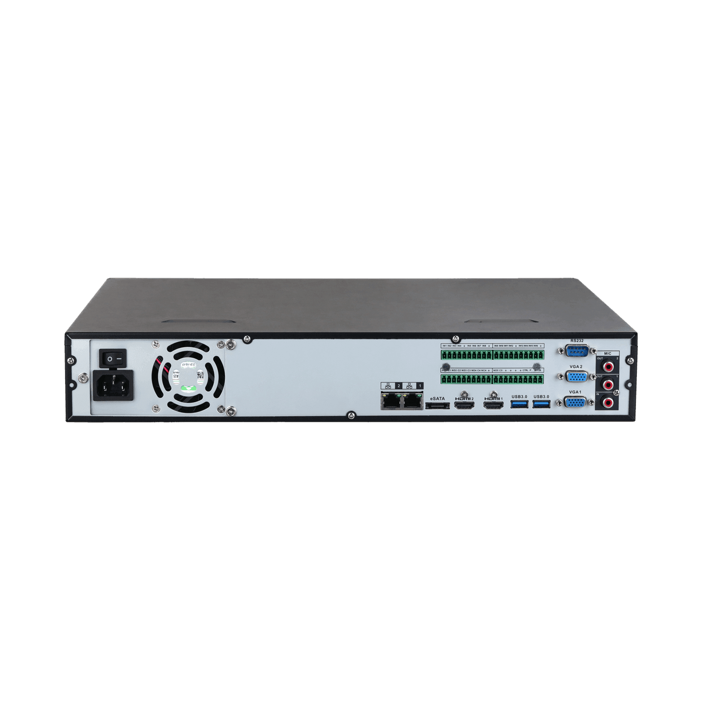 Dahua 64 Channel AI NVR 1.5U 4HDD WizSense Network Video Recorder - Back View