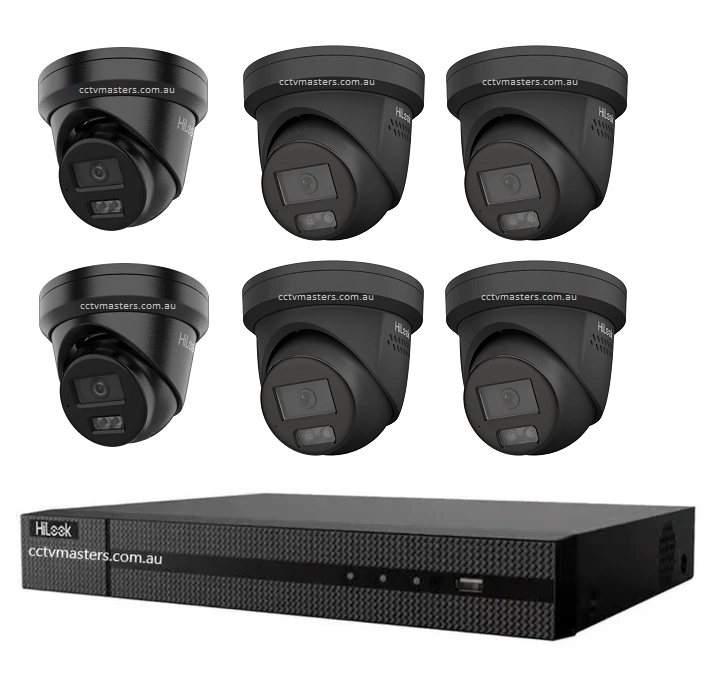 HiLook 6MP Kit 6 Camera Kit with AI IntelliSense, Full-Color Built-in Audio, 8CH 4K NVR