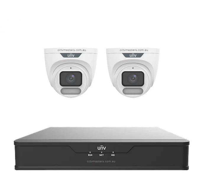 UNV CCTV Kit 2 x 8MP Turret ColorHunter with WiseISP Camera 4CH NVR