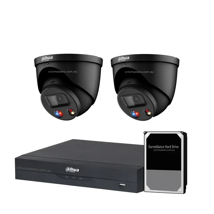 Dahua AI Active Deterrence Camera Kit, 2 x 8MP Full-colour, 4CH AI Smart 4.0 NVR Ultra 4K