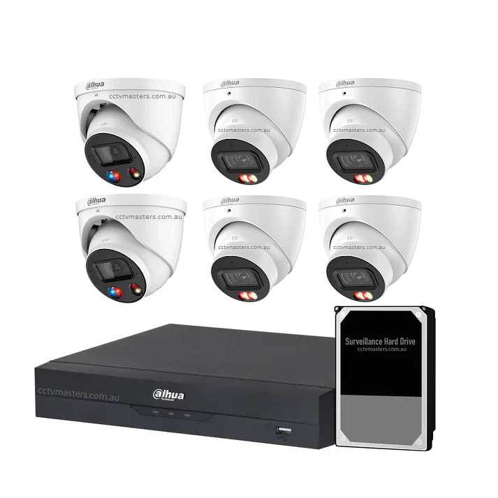 Dahua AI Active Deterrence Camera Kit, 2 x 8MP Full-colour, 4 x 8MP AcuPick, 8CH AI Smart 2.0 NVR Ultra 4K