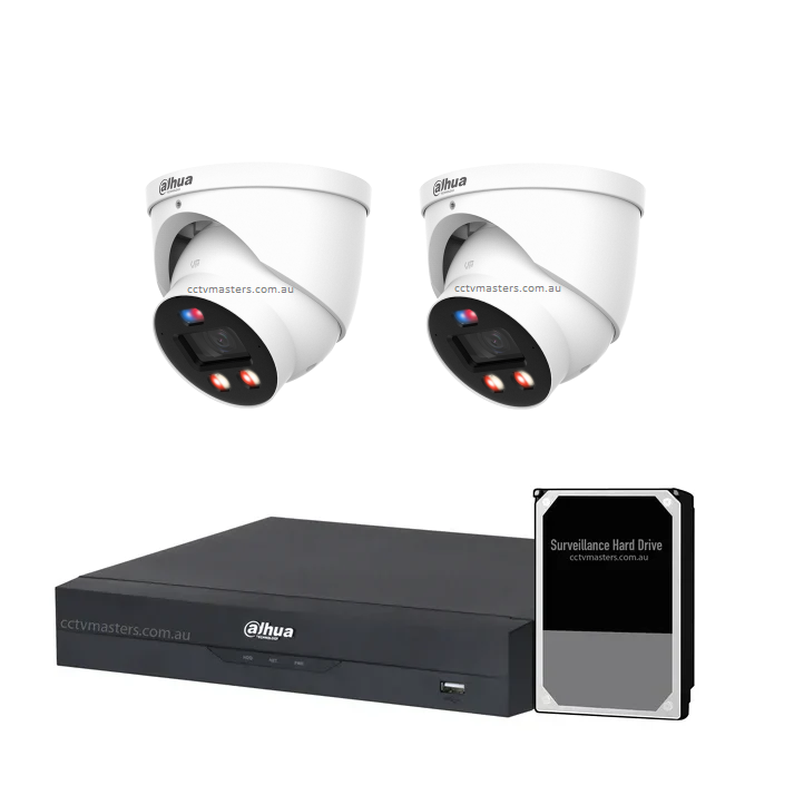 Dahua TiOC PRO Camera Kit, 2 x 8MP Smart Dual Illumination, 4CH AI Smart NVR Ultra 4K