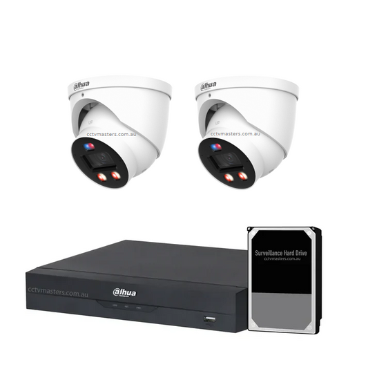 Dahua TiOC PRO Camera Kit, 2 x 8MP Smart Dual Illumination, 4CH AI Smart NVR Ultra 4K
