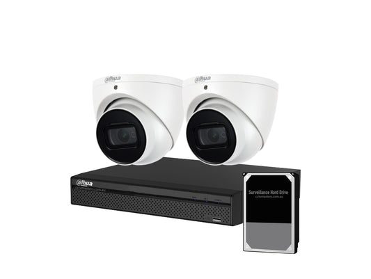 Dahua Camera Kit, 2 x 5MP IR Starlight Bundle with 4CH Ultra 4K AI NVR
