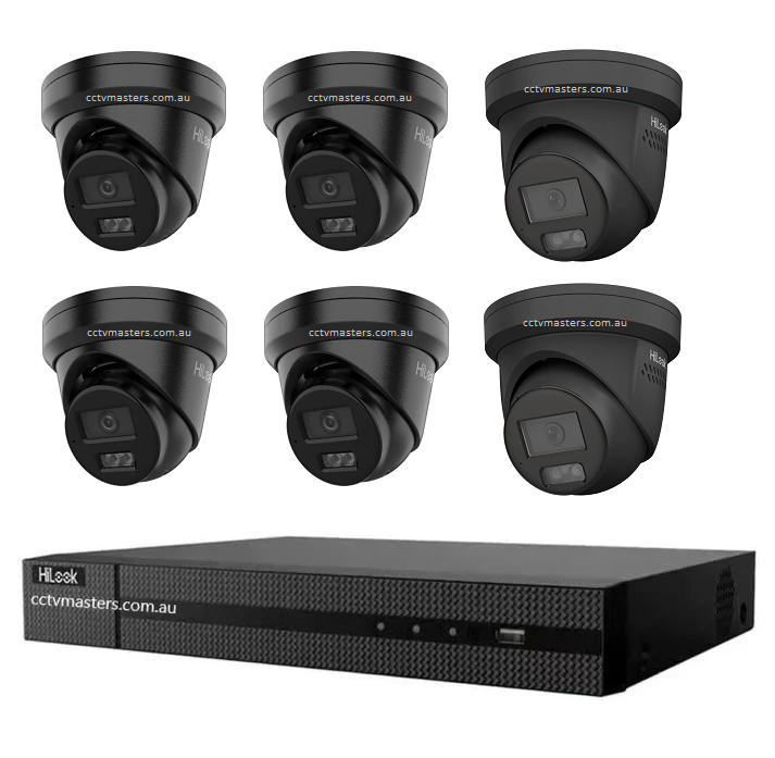 HiLook 6MP Kit 6 Camera Kit with AI IntelliSense, Full-Color Built-in Audio, 8CH 4K NVR