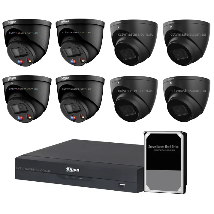 Dahua AI Active Deterrence Camera Kit, 4 x 6MP Full-colour, 4 x 6MP, 8CH AI Smart NVR Ultra 4K