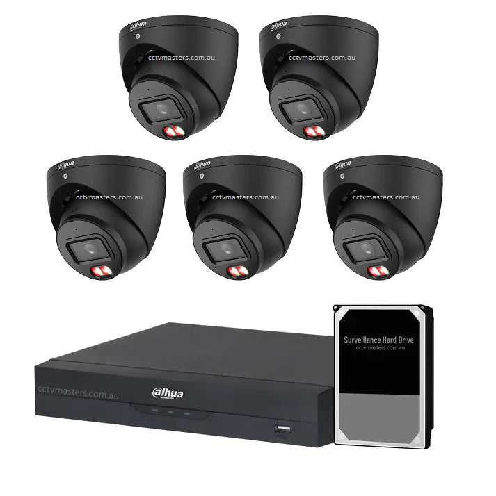 Dahua Accupick Camera Kit, 5 x 6MP AI WizSense with Warm Light, 8CH AI Smart NVR Ultra 4K