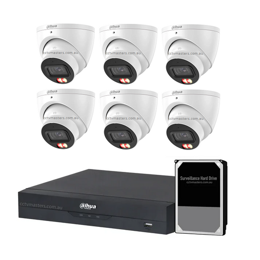 Dahua Accupick Camera Kit, 6 x 8MP AI WizSense with Warm Light, 8CH AI Smart NVR Ultra 4K