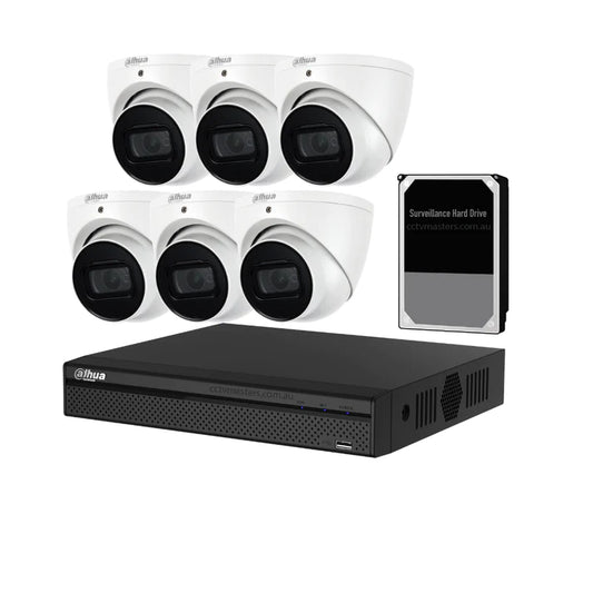 Dahua SMD Camera Kit, 6 x 8MP Eyeball WizSafe, 8CH 8MP Ultra 4K NVR