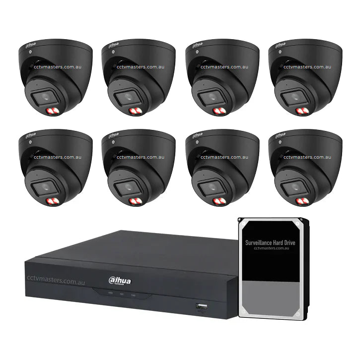 Dahua Accupick Camera Kit, 8 x 6MP AI WizSense with Warm Light, 8CH AI Smart NVR Ultra 4K