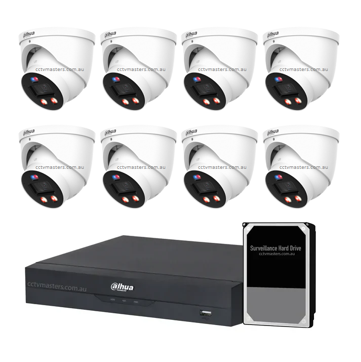 Dahua TiOC PRO Camera Kit, 8 x 6MP Smart Dual Illumination, 8CH AI Smart NVR Ultra 4K