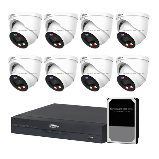 Dahua TiOC PRO Camera Kit, 8 x 8MP Smart Dual Illumination, 8CH AI Smart NVR Ultra 4K