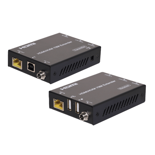 HDMI 2.0B HDCP 2.2 Black HDMI Extender With USB1.1 KVM Incl Receiver & Transmitter 18Gbps upto 70m via Single cat6/6A