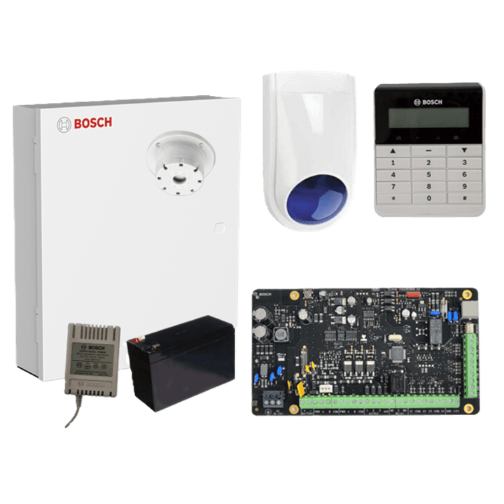 Bosch Alarm Kit, Solution 4000 With 1 x Text Keypad + 1 x battery + 1 x Power Supply and Slimline siren (No PIR)
