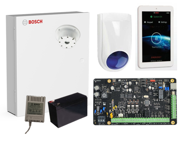 Bosch Alarm Kit, Solution 4000 With 1 x 7" Touchscreen + 1 x battery + 1 x Power Supply and Slimline siren (No PIR)