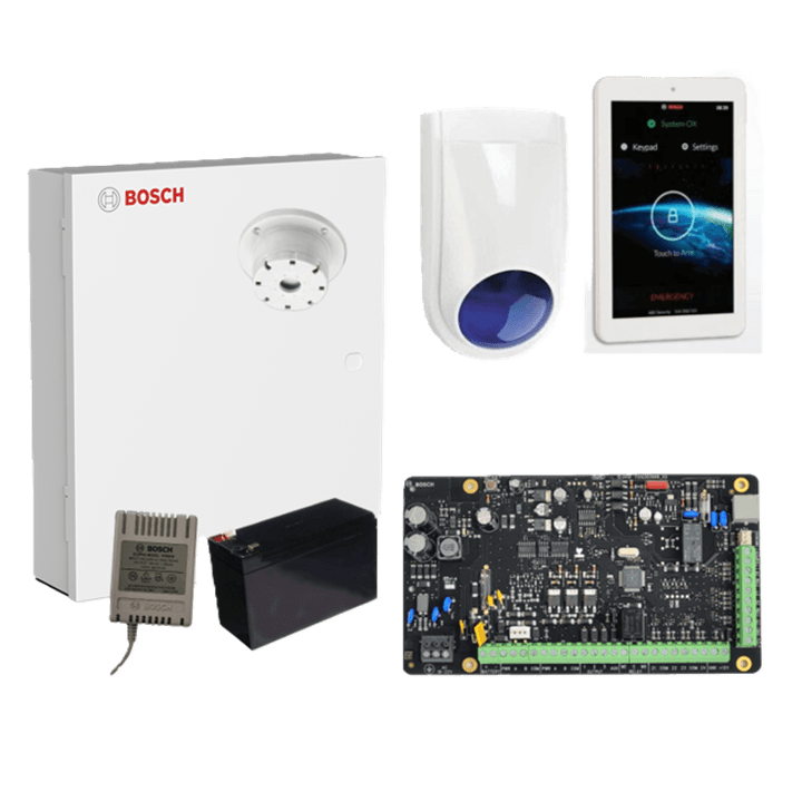 Bosch Alarm Kit, Solution 4000 With 1 x 7" Touchscreen + 1 x battery + 1 x Power Supply and Slimline siren (No PIR)