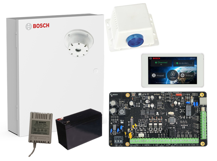 Bosch Alarm Kit, Solution 4000 With 1 x 5" Touchscreen + 1 x battery + 1 x Power Supply and siren (No PIR)
