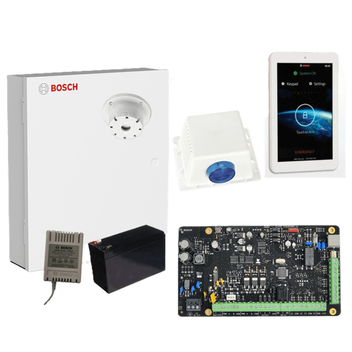 Bosch Alarm Kit, Solution 4000 With 1 x 7" Touchscreen + 1 x battery + 1 x Power Supply and siren (No PIR)