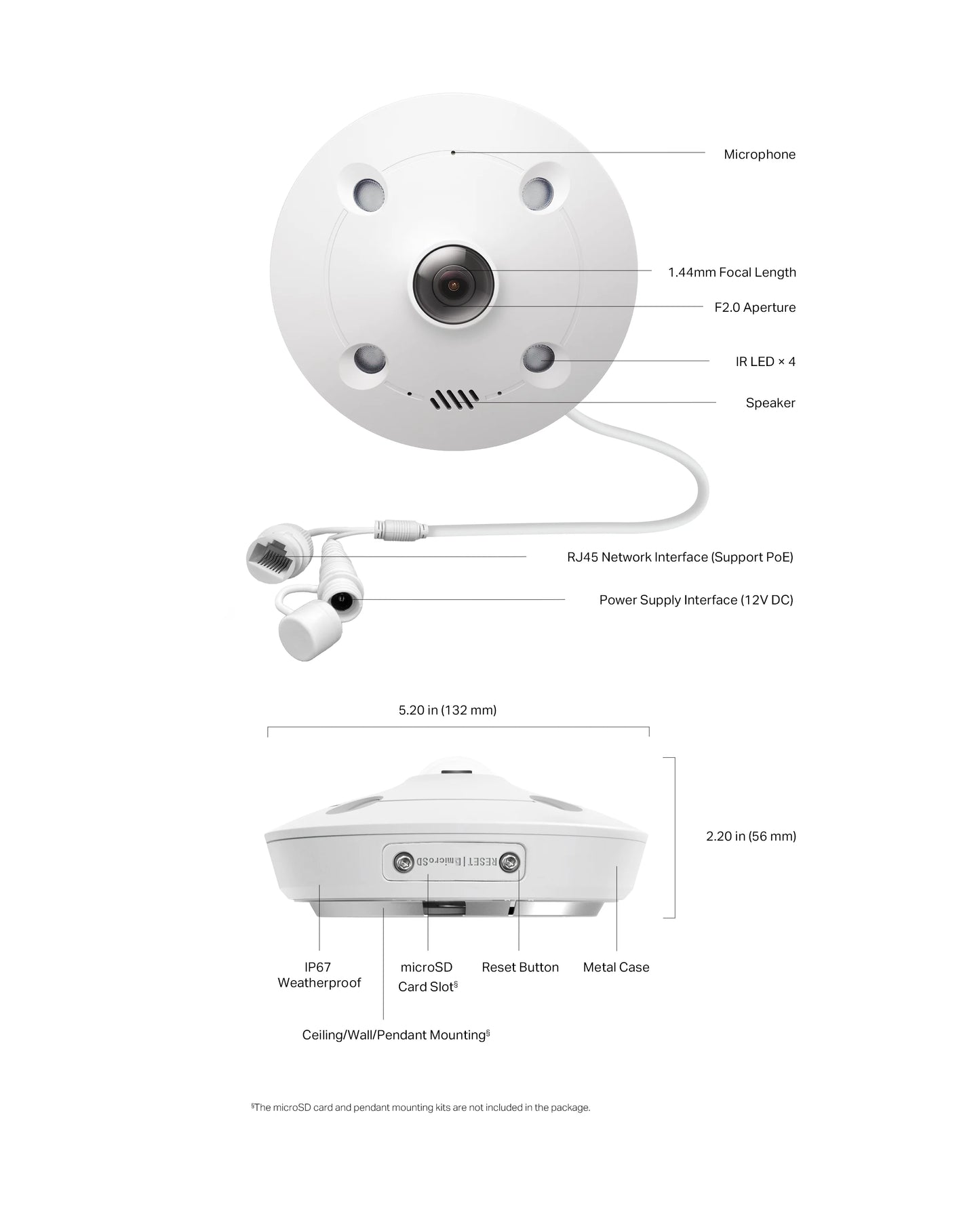 TP-Link 5MP Fisheye IP Camera InSight IR Network Camera