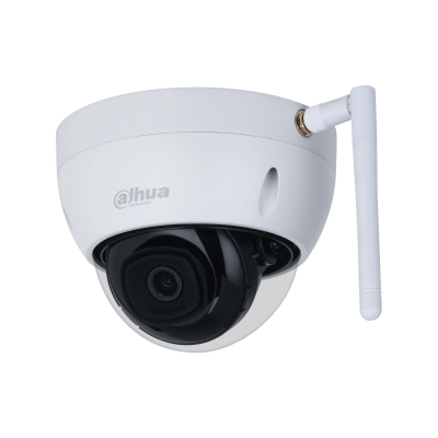 Dahua 4MP IR Fixed-focal Wi-Fi Dome Network Camera with black lens and white dome casing.