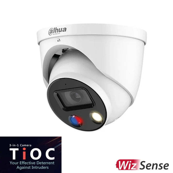 Dahua AI Active Deterrence Camera Kit, 3 x 8MP Full-Colour, 3 x 8MP WizSense, 8CH AI Smart NVR Ultra 4K