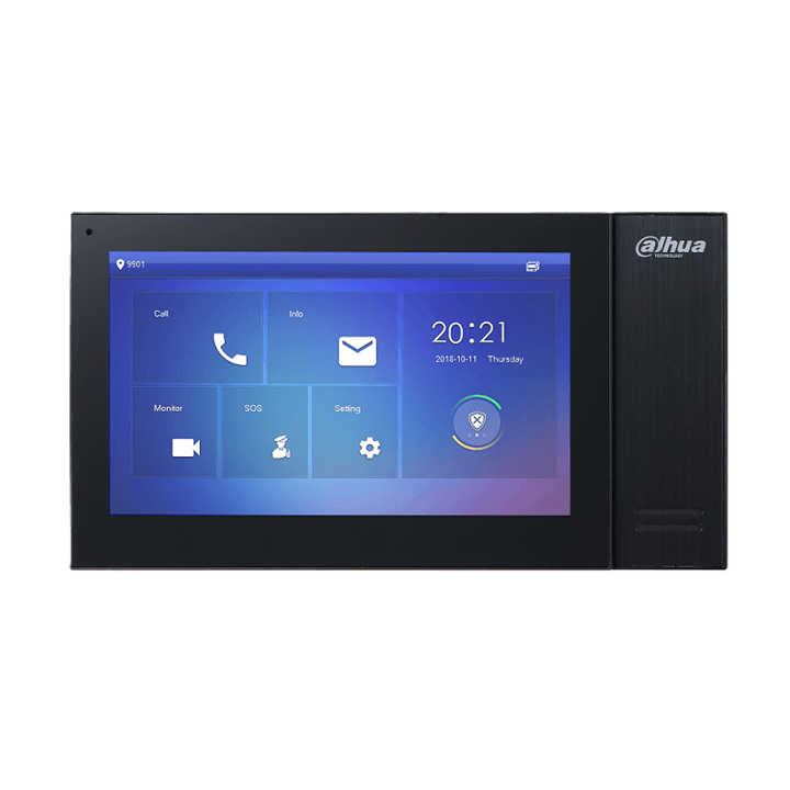 Dahua Intercom 7 Inch Touch Screen IP White Monitor - Black