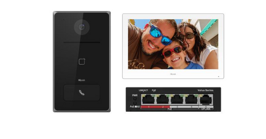 HiLook IP Wifi Video Intercom Kit HA-KIT-IP3 PoE Supported New Model with PoE Switch