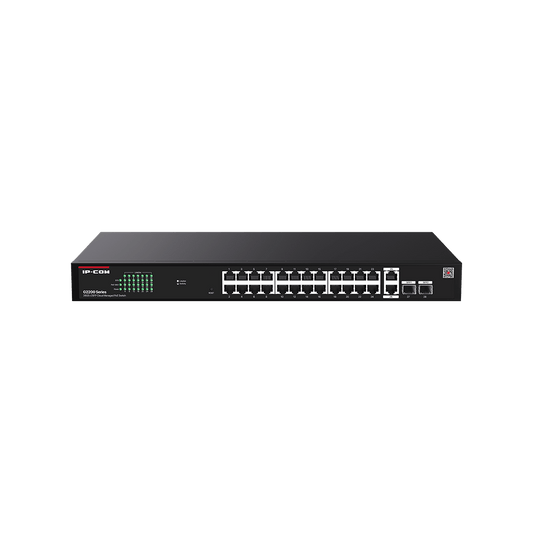 IP-COM 24 Port (28P) Gigabit Switch 370W PoE 24x PoE+ Plus 2x 1G SFP/ Fibre Port 2x1G Uplink L2 cloud managed