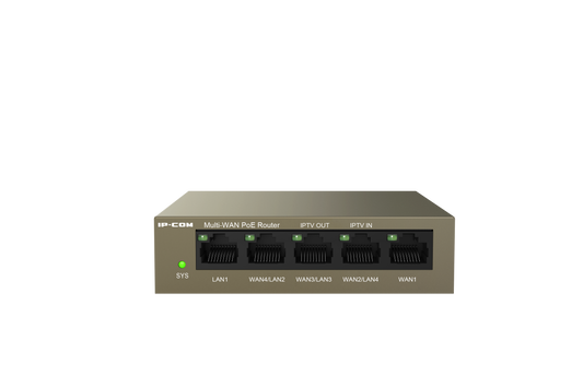 IP-COM 5 Port Gigabit Router 55W PoE Total Capacity 4x PoE+ Brown 51VDC