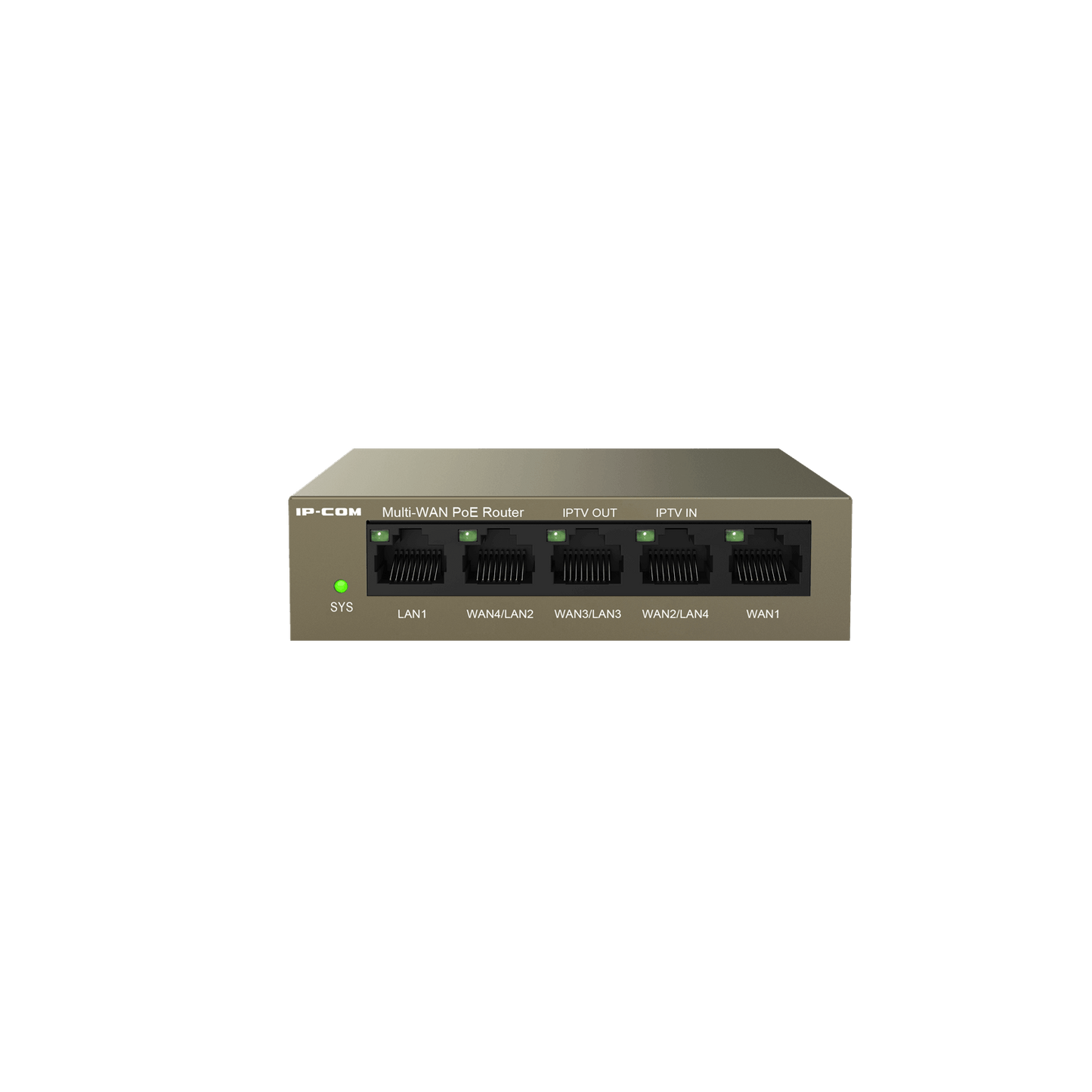 IP-COM 5 Port Gigabit Router 55W PoE Total Capacity 4x PoE+ Brown 51VDC