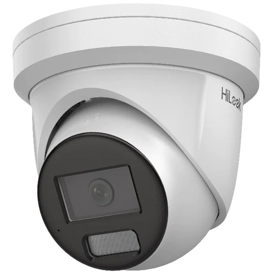 HiLook 6MP IntelliSense Dual IR Outdoor Turret Camera, H.265, 30m IR, Mic, IP67, 2.8mm