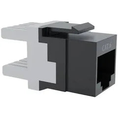 Cat6 RJ-45 UTP Keystone Jack. Black, 180 degrees