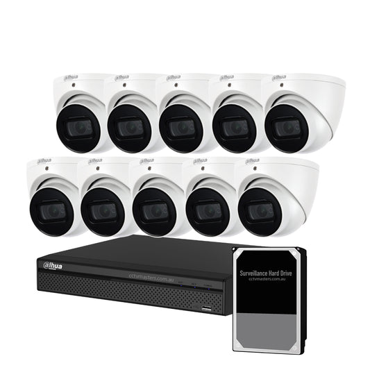 Dahua Camera Kit, 10 x 5MP WizSense Starlight Bundle 16CH Ultra 4KAI  NVR