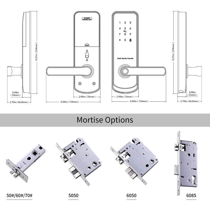 Lion Head Nicholson Digital Entrance Lock - Full Detail View