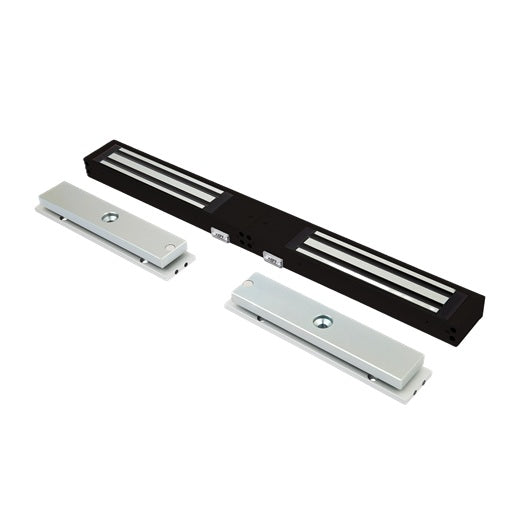 LOX Electro Magnetic Slimline Double Lock, 280kg, Monitored, LP/LSS/DSS, 12/24VDC - Black