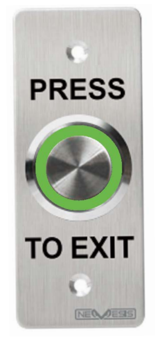 Nemesis Press To Exit Plate & Button silver Illuminated Ring IP66 12/24VDC