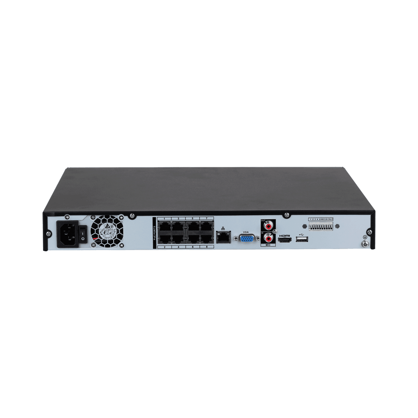 Dahua AI NVR 8Ch, DHI-NVR4208-8P-AI/ANZ, Ultra 4K WizSense Network Video Recorder - Back View