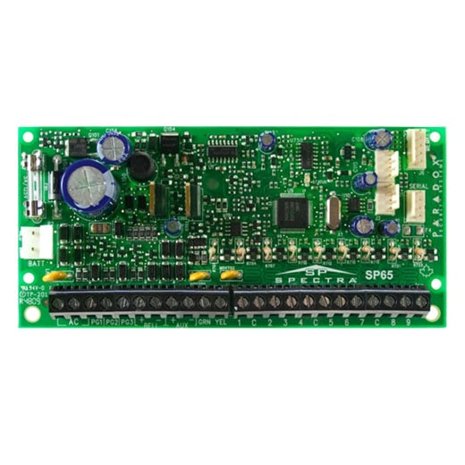 Paradox SP65 Alarm Controller 9-32 Zones, 32 Users, 2 Areas, 3-16 PGM's, No Dialler, PCB Only