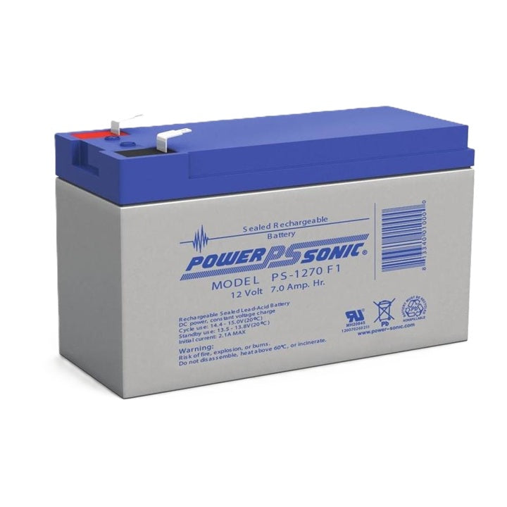 Power Sonic Battery 12V 7AH Sealed Lead Acid, PS-1270