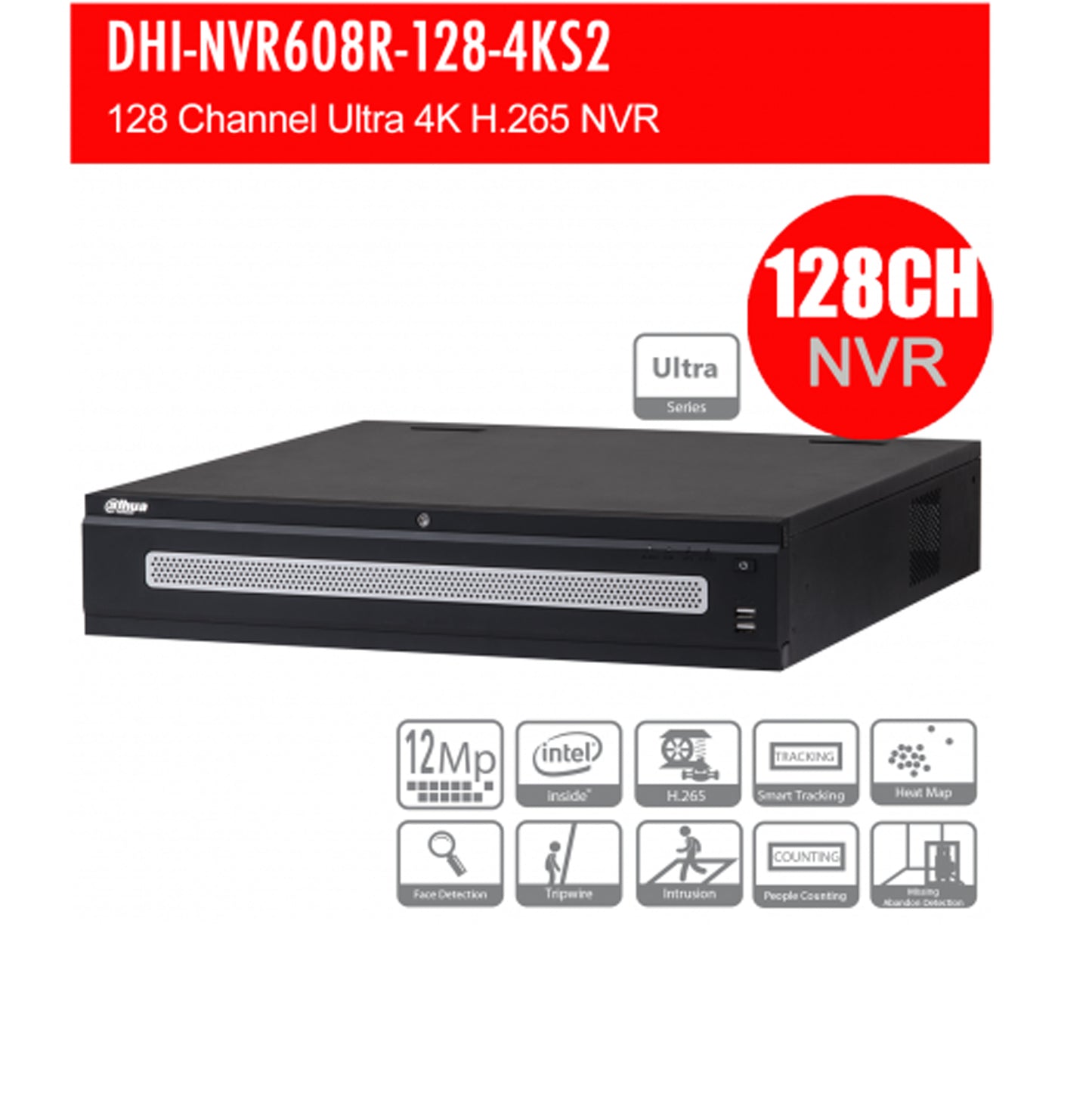 Dahua 128 Channel Wizmind AISeries Ultra 4K H.265, 8 SATA Network Video Recorder