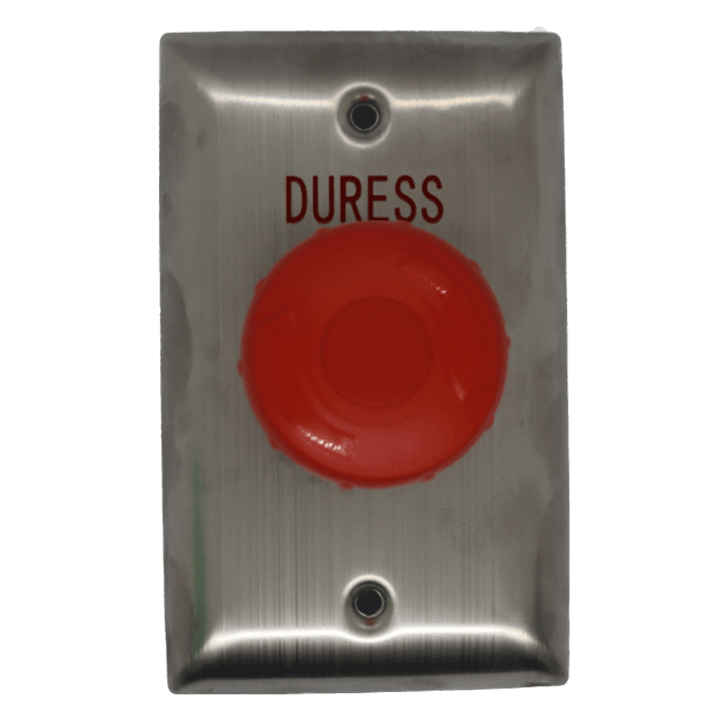 Smart Twist-To-Release Button Red Mushroom Head on Curved Stainless Steel IP65