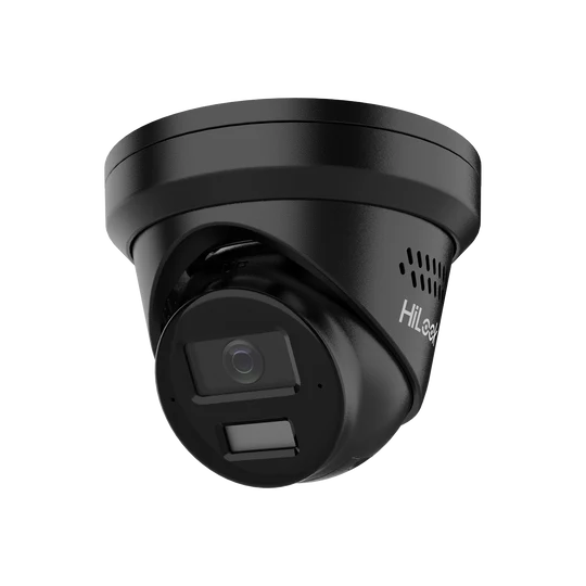 HiLook 8MP Camera, IPC-T289H-MU/SL All in One Camera with Blue Red Strobe Audio - Black with no light on