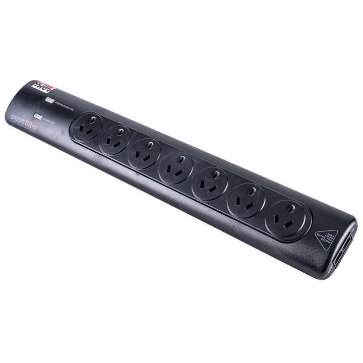 THOR Power Filter broad 7x3 Pin, AU Output, 1 x RJ45 In & Out, Fire Retardent, 1.2m cable