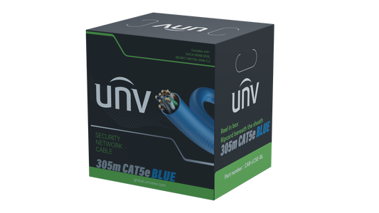 Uniview UTP CAT5e Solid Conductor Cable 305M Blue Colour, Pickup from store