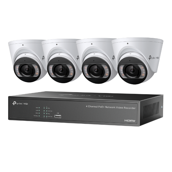TP-Link IP Camera Kit 4MP Full-Color Turret IP Camera 4 Channel PoE+ NVR KIT
