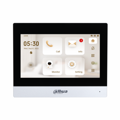 Dahua 7 Inch Touchscreen VTH8622KMS-W 2-wire IP & Wi-Fi Indoor Monitor
