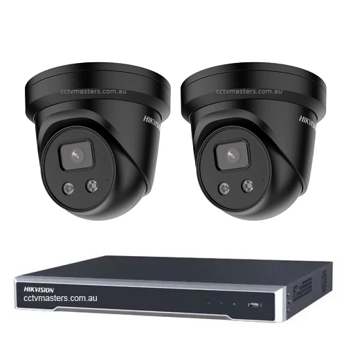 Hikvision Camera Kit, 2 x 6MP Outdoor AcuSense Gen 2 Turret Bundle 4Ch NVR 4TB HDD