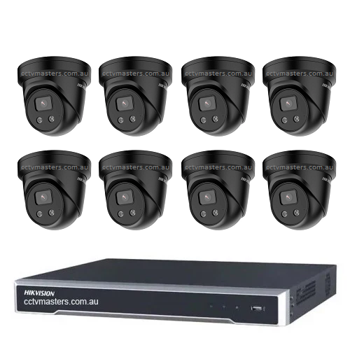 Hikvision Camera Kit, 8 x 6MP Outdoor AcuSense Gen 2 Turret Bundle 8Ch NVR 4TB HDD